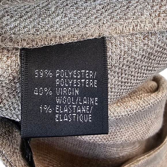 Lafayette 148 NY Women Menswear Virgin Wool Blend Dress Pants 12 Tan Lightweight - Picture 12 of 12